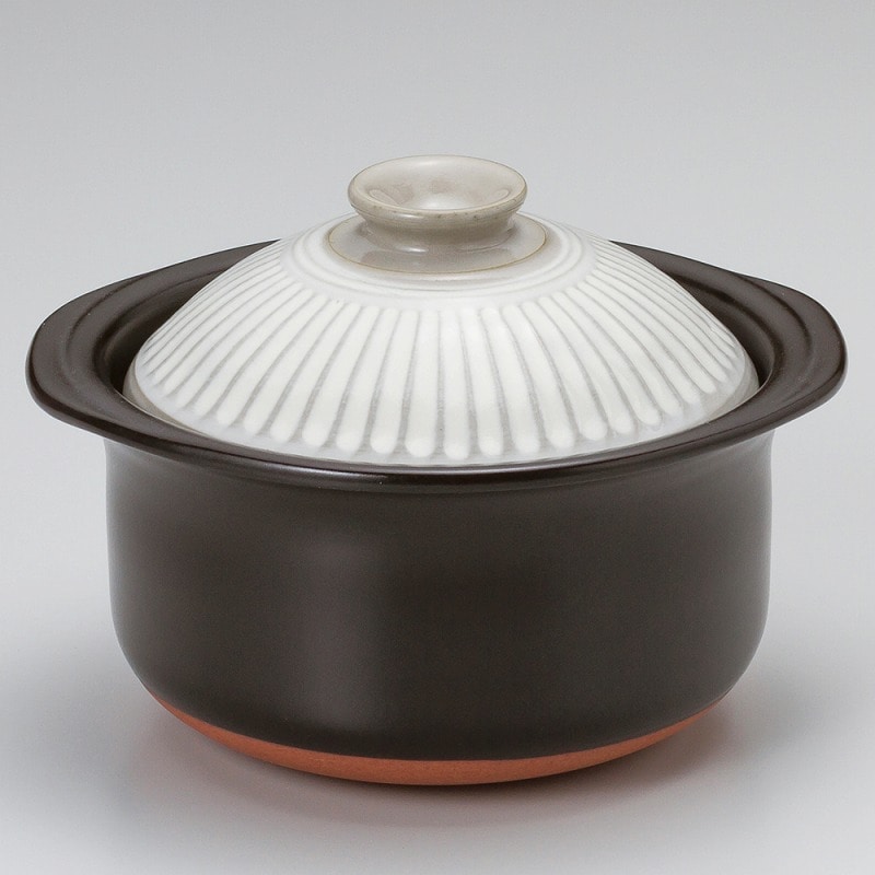 金正陶器 銀峯菊花粉引ご飯鍋３合炊（中蓋付） 1個（ご注文単位1個）【直送品】