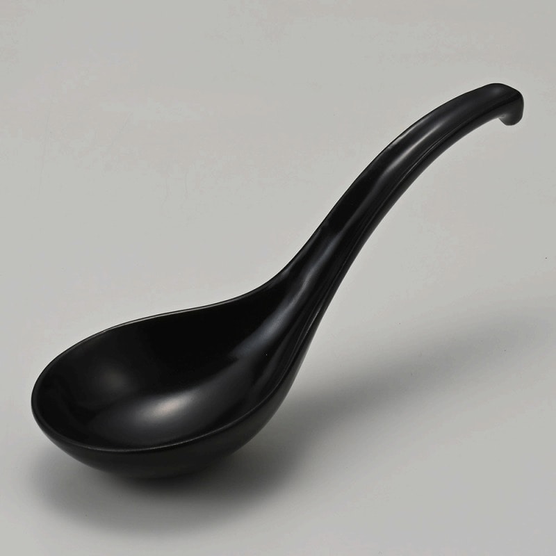 金正陶器 黒釉大レンゲ 1個(ご注文単位1個)【直送品】