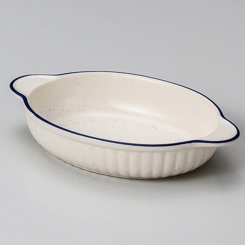 金正陶器 ブルーライン小判グラタン 1個(ご注文単位1個)【直送品】