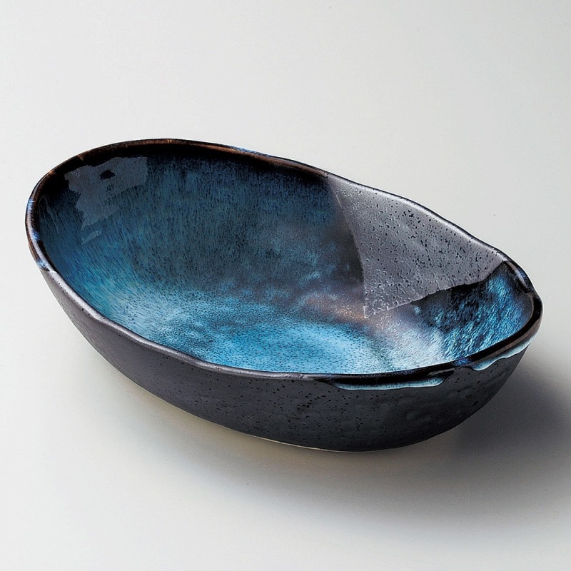 金正陶器 清流楕円鉢 1個(ご注文単位1個)【直送品】