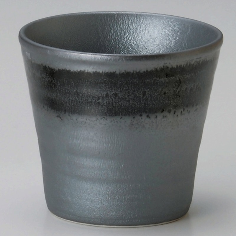 金正陶器 いぶし黒ロックカップ 1個（ご注文単位1個）【直送品】