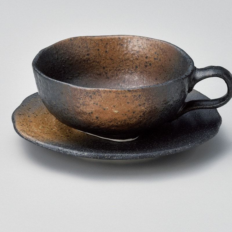 金正陶器 黒備前フリル楕円皿 1個(ご注文単位1個)【直送品】