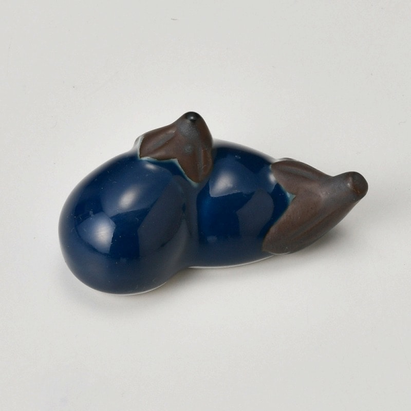 金正陶器 ペアー紺ナス箸置 1個(ご注文単位1個)【直送品】