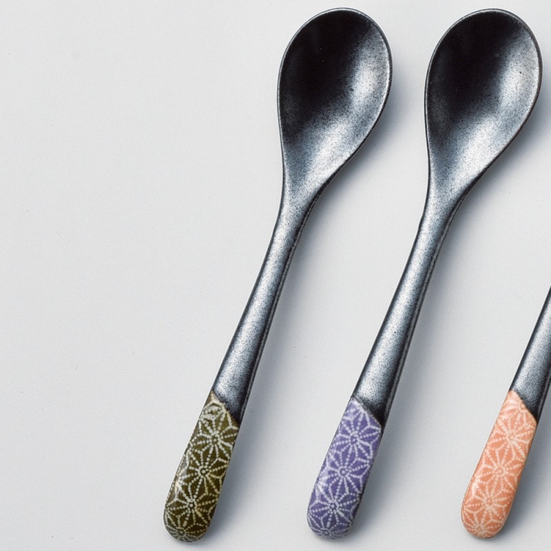 金正陶器 グリーン 鉄結晶塗分スプーン 1個(ご注文単位1個)【直送品】