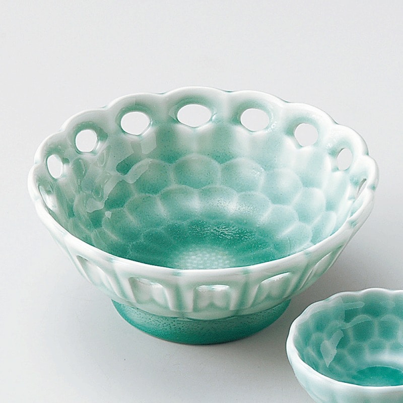 金正陶器 深青海青磁透し刺身鉢 1個（ご注文単位1個）【直送品】