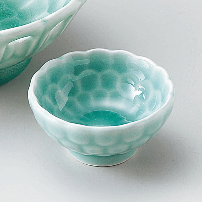 金正陶器 深青海青磁透し千代口 1個（ご注文単位1個）【直送品】