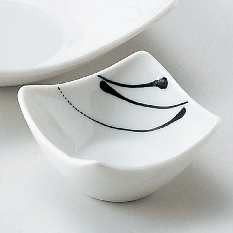 金正陶器 白釉黒一珍四方上り鉢千代口 1個（ご注文単位1個）【直送品】