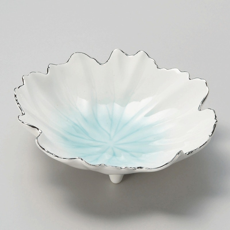 金正陶器 マリンブルー吹木ノ葉型向付 1個（ご注文単位1個）【直送品】