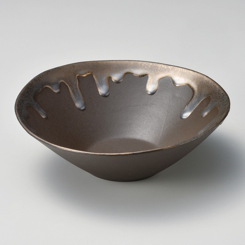 金正陶器 金流したわみ鉢（小） 1個（ご注文単位1個）【直送品】