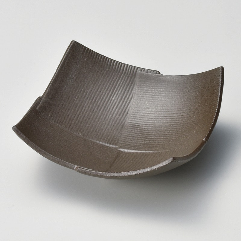 金正陶器 筋入市松（炭化土）小鉢（小） 1個（ご注文単位1個）【直送品】