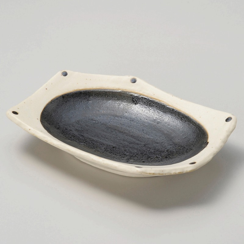 金正陶器 和黒（わっこく） ちぎり前菜皿 1個（ご注文単位1個）【直送品】