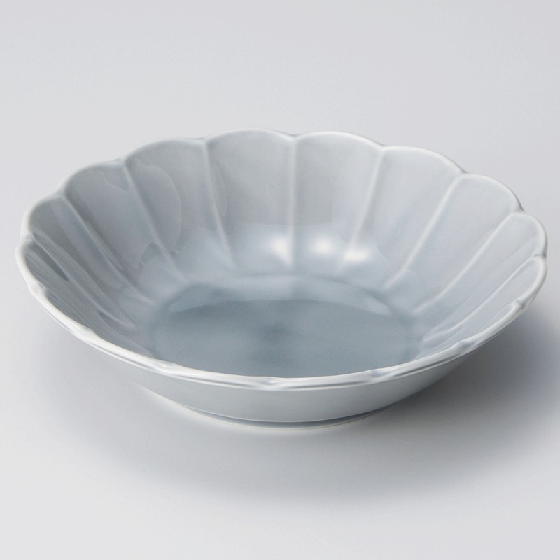 金正陶器 グレー花型17㎝浅鉢 1個（ご注文単位1個）【直送品】