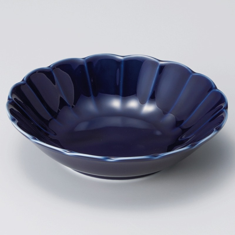 金正陶器 ネイビー花型13㎝小鉢 1個（ご注文単位1個）【直送品】