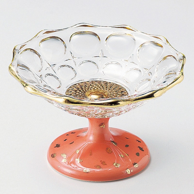 金正陶器 ガラスオレンジ釉高台鉢 1個（ご注文単位1個）【直送品】