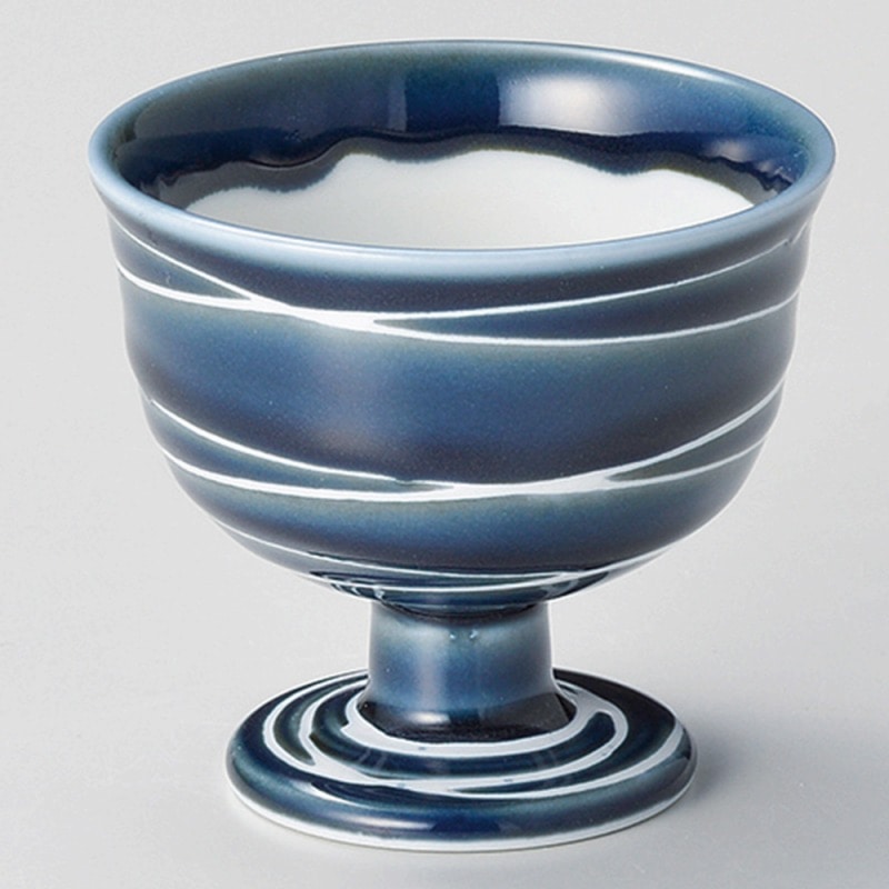 金正陶器 淡ルリ渦高台小付 1個（ご注文単位1個）【直送品】