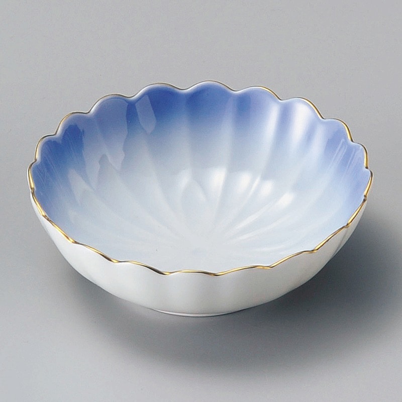 金正陶器 渕金花型小鉢(コバルト) 1個(ご注文単位1個)【直送品】