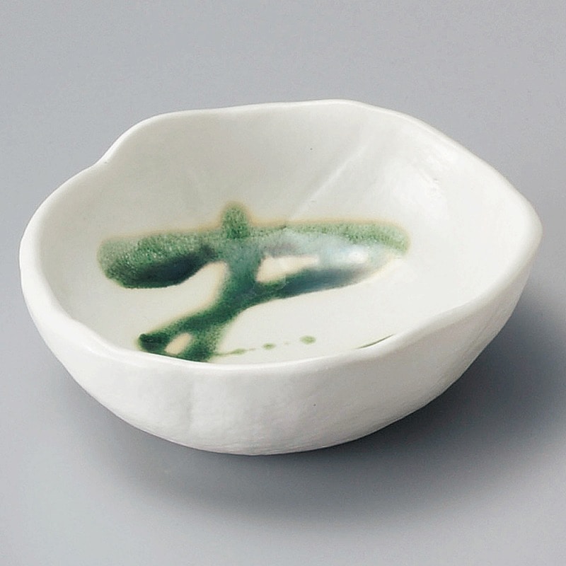 金正陶器 白マット織部流し平鉢 1個(ご注文単位1個)【直送品】