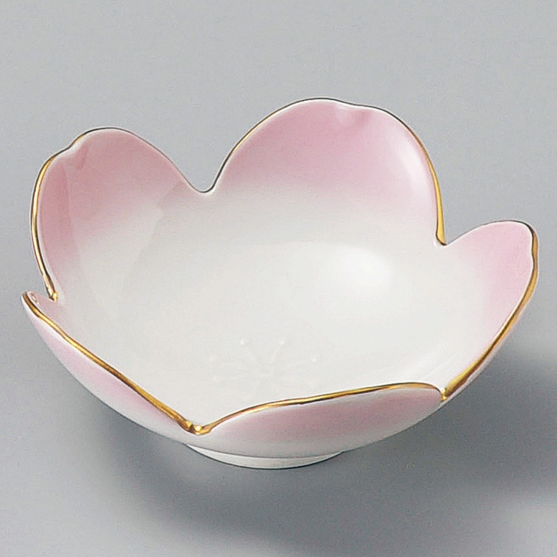 金正陶器 渕金ピンク桜型小鉢 1個(ご注文単位1個)【直送品】