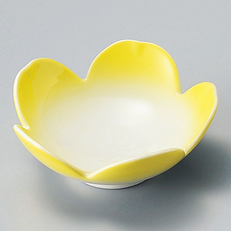金正陶器 イエロー吹桜型小鉢 1個(ご注文単位1個)【直送品】