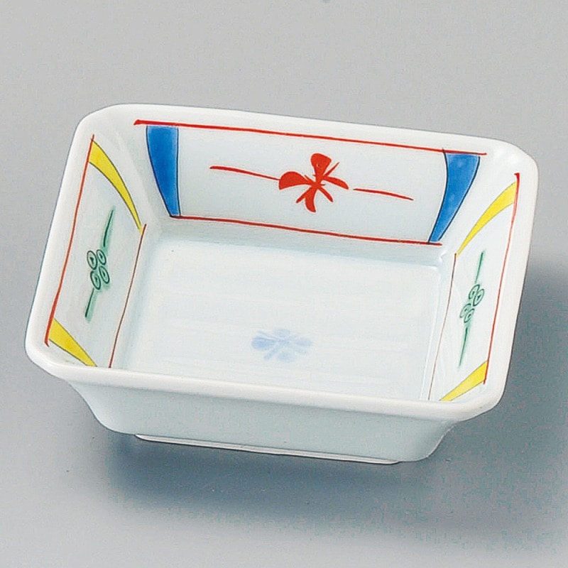 金正陶器 染錦見込小花角鉢 1個(ご注文単位1個)【直送品】