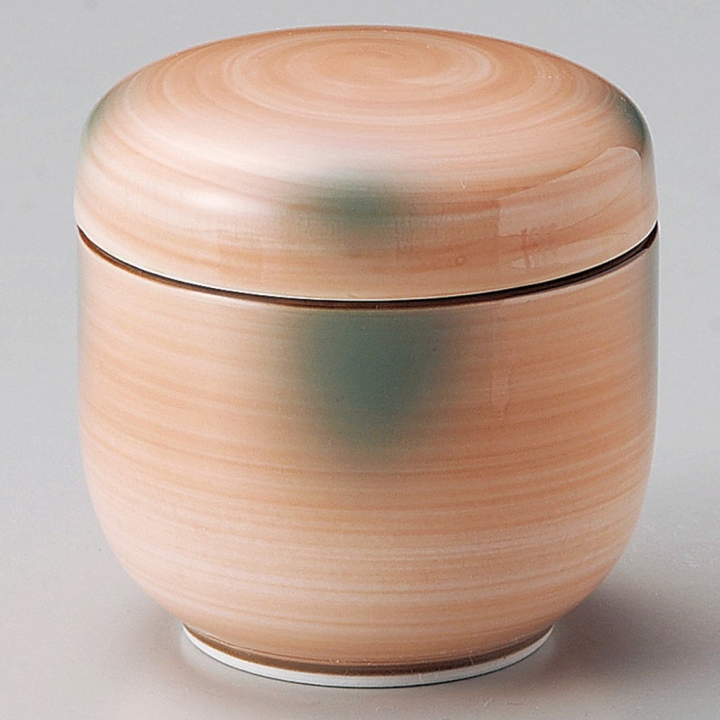 金正陶器 オレンジ巻グリーン吹夏目型むし碗 1個（ご注文単位1個）【直送品】