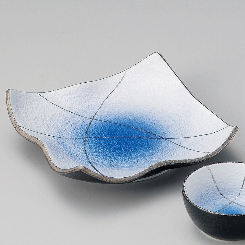 金正陶器 コバルト銀彩角天皿 1個（ご注文単位1個）【直送品】