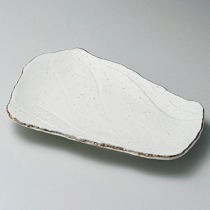 金正陶器 渕サビ巻粉引荒瀬焼物皿 1個（ご注文単位1個）【直送品】