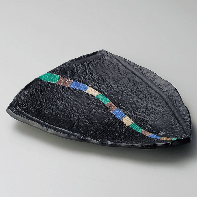 金正陶器 織部三彩ライン大盛皿 1個（ご注文単位1個）【直送品】