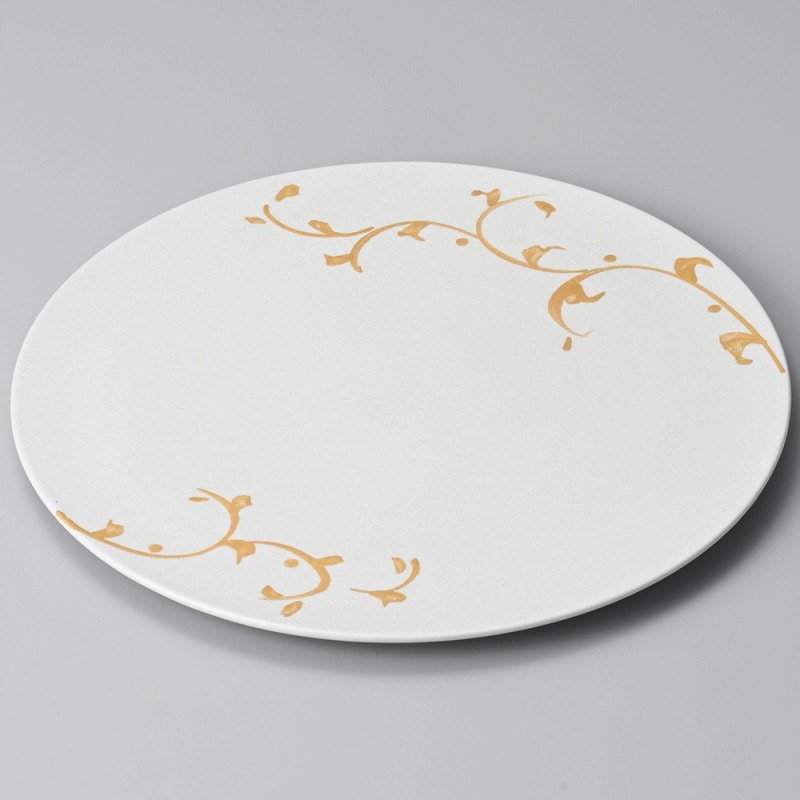 金正陶器 金彩唐草白29㎝フラットプレート 1個（ご注文単位1個）【直送品】