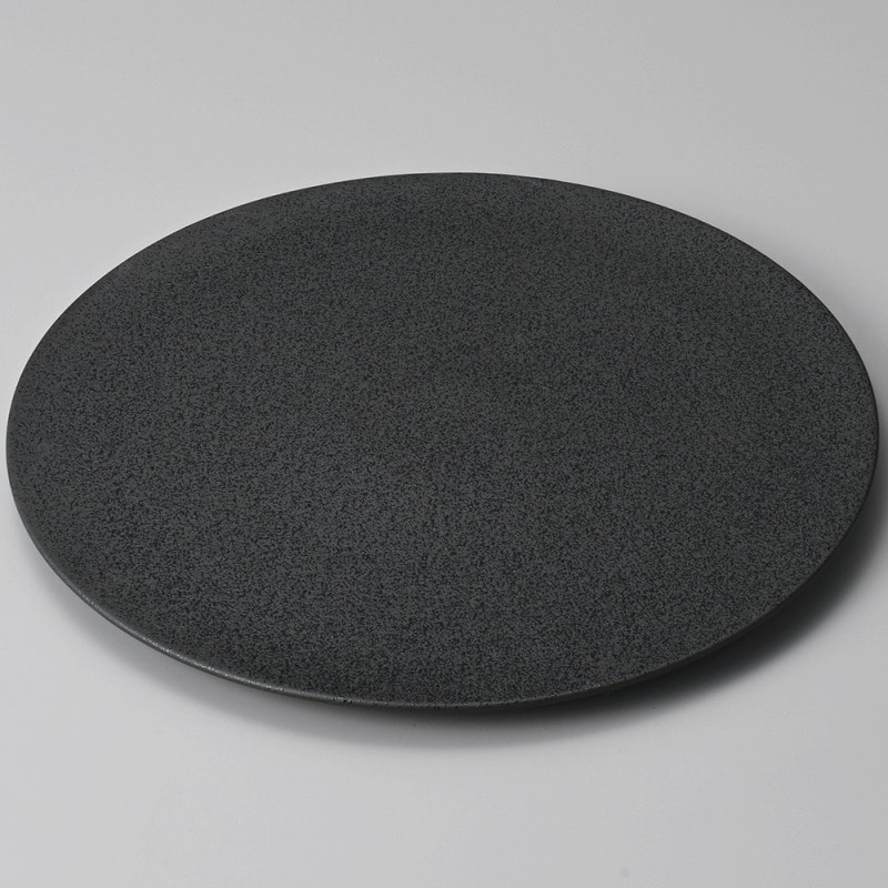 金正陶器 黒結晶29㎝フラットプレート 1個（ご注文単位1個）【直送品】