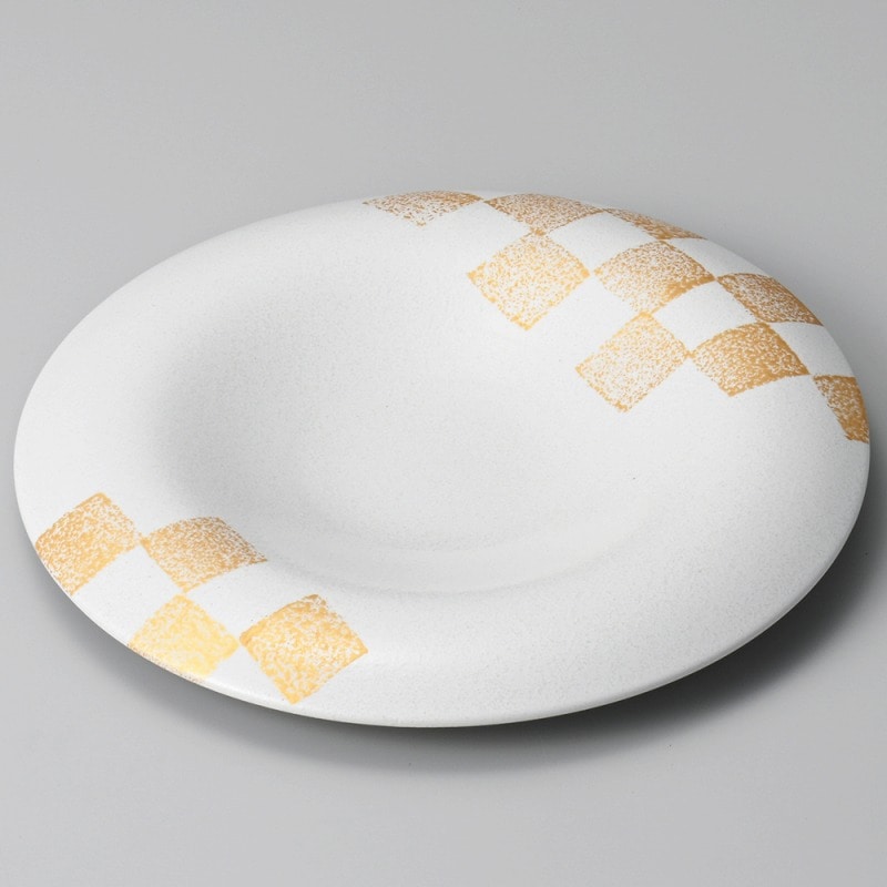 金正陶器 金彩市松白クレータープレート 1個（ご注文単位1個）【直送品】
