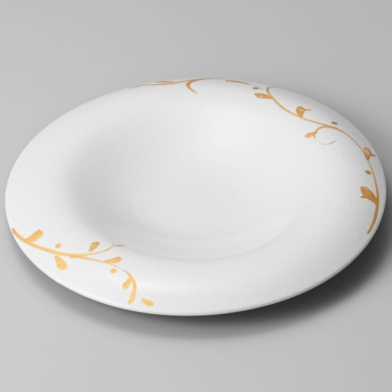 金正陶器 金彩唐草白クレータープレート 1個（ご注文単位1個）【直送品】