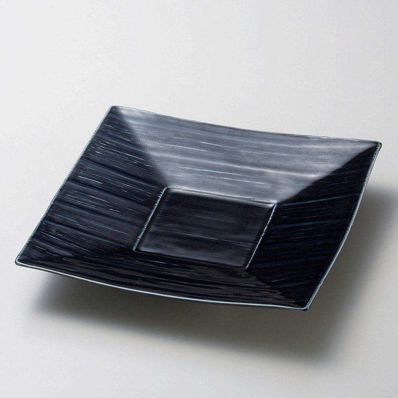 金正陶器 藍釉 四角皿 1個（ご注文単位1個）【直送品】