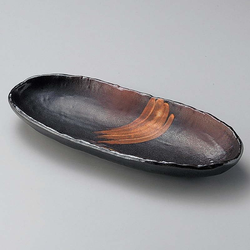 金正陶器 白刷毛唐津石目長皿（大） 1個（ご注文単位1個）【直送品】