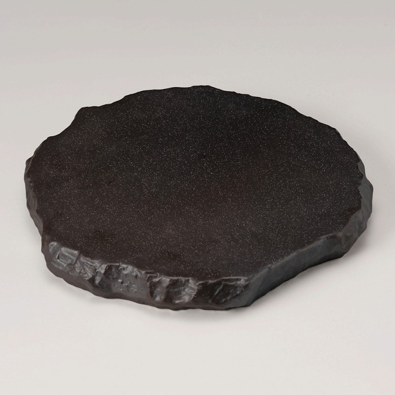 金正陶器 あら黒 ロックプレート（大） 1個（ご注文単位1個）【直送品】