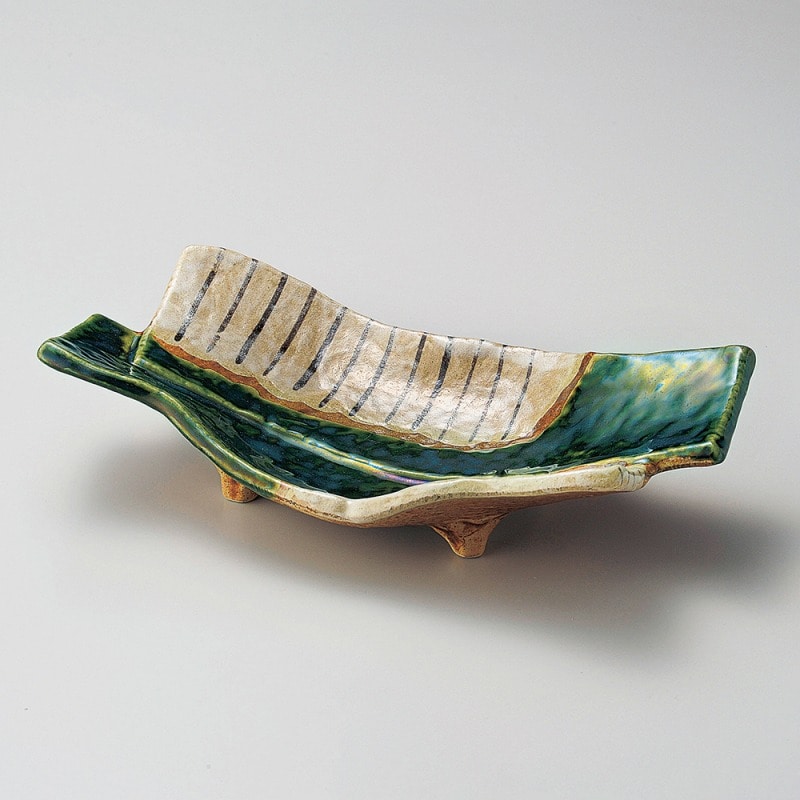 金正陶器 織部細十草10.0盛皿 1個（ご注文単位1個）【直送品】