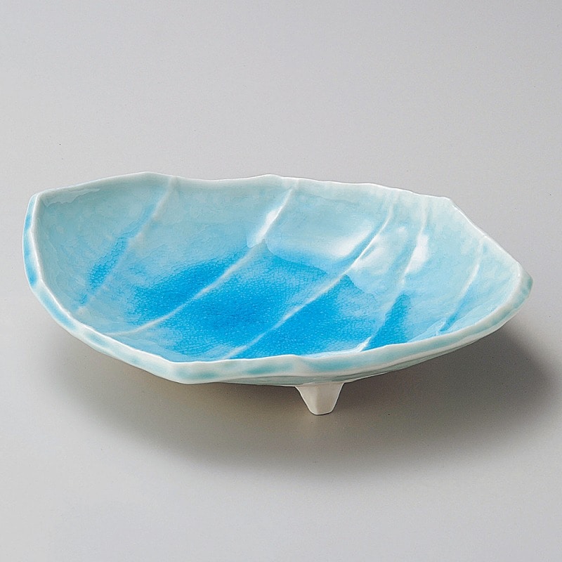 金正陶器 マリンブルー三ツ足前菜皿 1個（ご注文単位1個）【直送品】