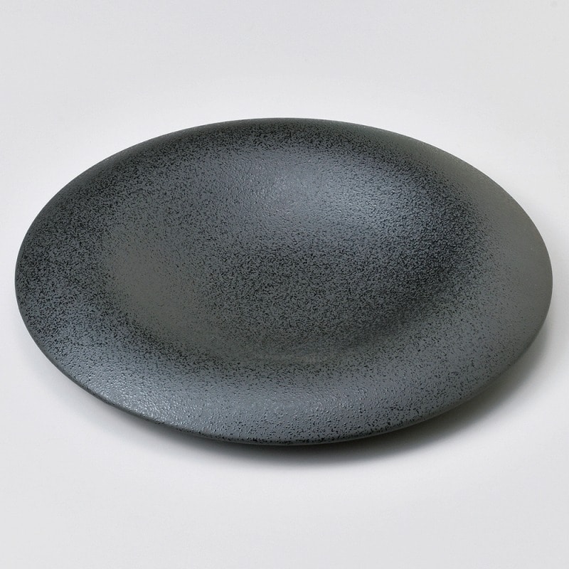 金正陶器 黒結晶クレータープレート 1個（ご注文単位1個）【直送品】