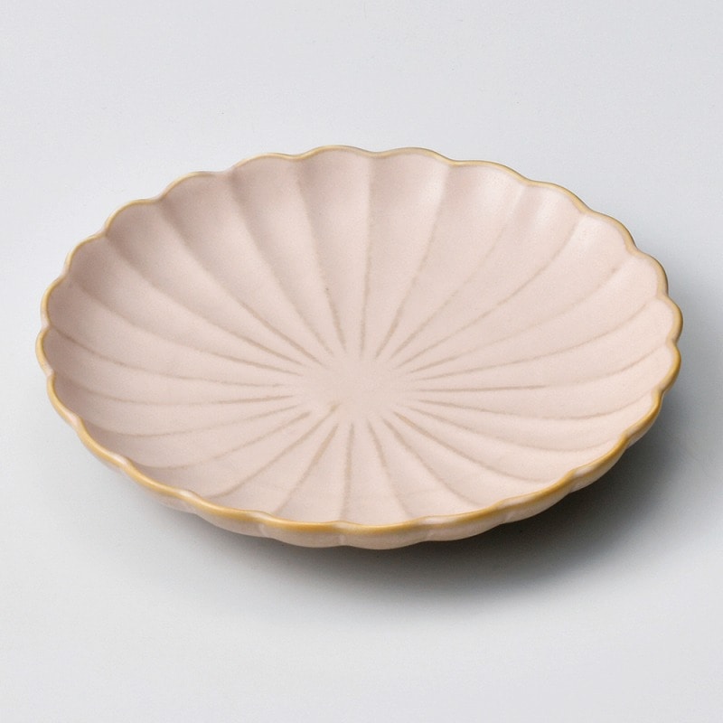金正陶器 マットピンクひな菊17㎝皿 1個（ご注文単位1個）【直送品】