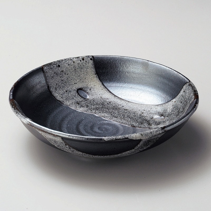 金正陶器 天目白流8.0盛鉢 1個（ご注文単位1個）【直送品】