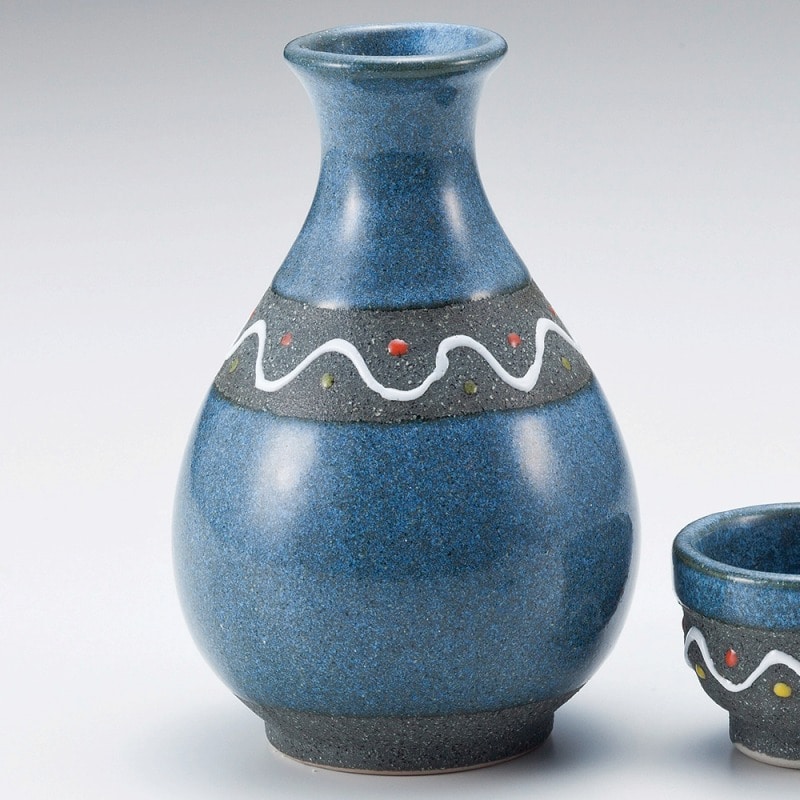 金正陶器 青釉ウェーブ2号徳利 1個（ご注文単位1個）【直送品】