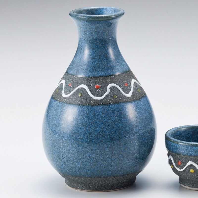 金正陶器 青釉ウェーブ1号徳利 1個（ご注文単位1個）【直送品】