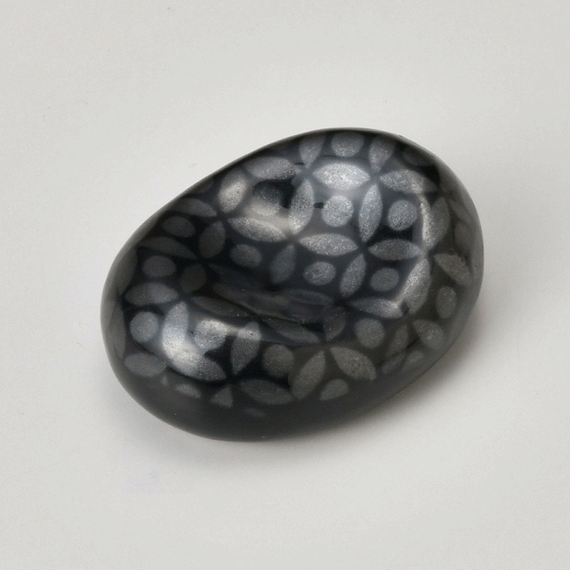 金正陶器 黒銀彩丸紋箸置 1個(ご注文単位1個)【直送品】