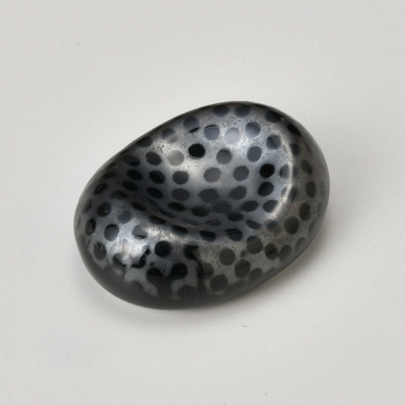 金正陶器 黒銀彩ドット箸置 1個（ご注文単位1個）【直送品】