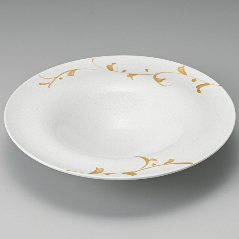 金正陶器 金彩唐草白24㎝リムボール 1個(ご注文単位1個)【直送品】