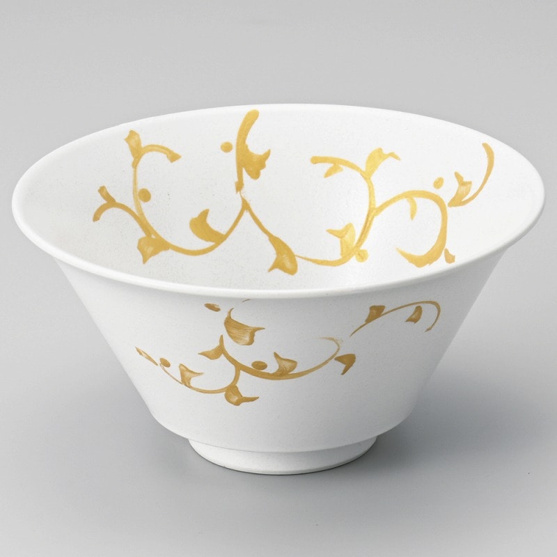 金正陶器 金彩唐草白高台丼 1個（ご注文単位1個）【直送品】