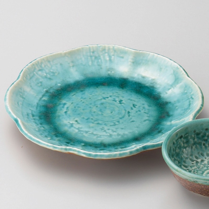 金正陶器 トルコ釉石目7.0花型皿 1個(ご注文単位1個)【直送品】