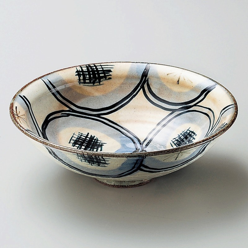 金正陶器 粉引呉須丸紋丸6.5鉢 1個(ご注文単位1個)【直送品】