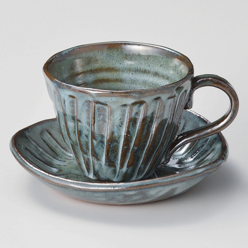 金正陶器 黒均窯十草コーヒー碗皿 1個(ご注文単位1個)【直送品】