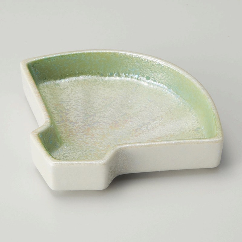 金正陶器 ラスターグリーン扇型松花堂 1個(ご注文単位1個)【直送品】